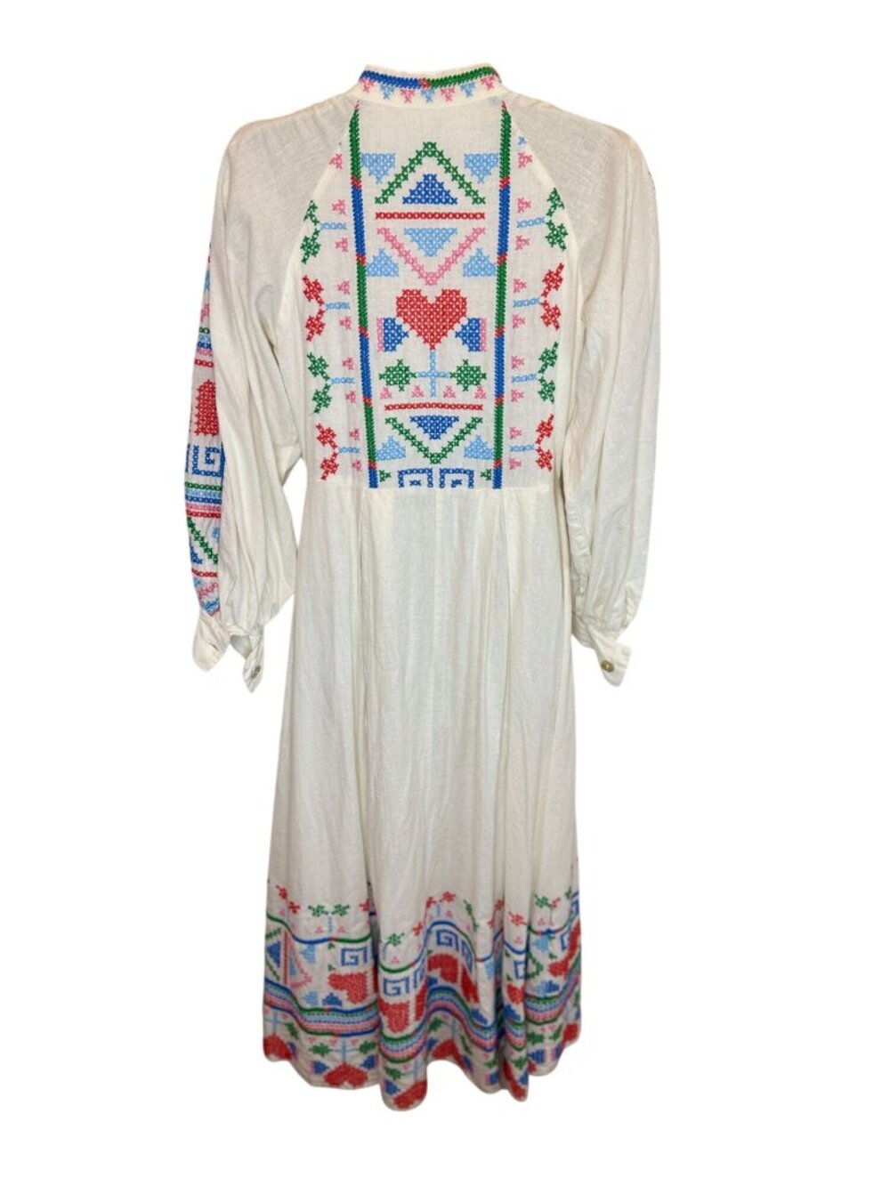Farm Rio Graphic Embroidery Maxi Dress in Off-White - Size XS - Picture 7 of 8